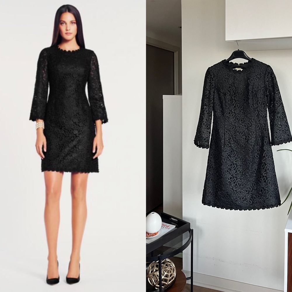 Kate Spade New York Quinn Black Lace Formal Evening Wedding Dress Size 4